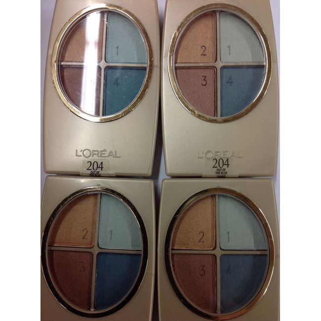 4 X L'oreal Wear Infinite QUAD Eyeshadow OUT OF THE BLUE #204 NEW.