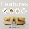 Hydrea London Dry Brushing Body Brush with Cactus Bristle - Dry Brush for Skin, Cellulite Remover, Skin Exfoliating Body Scrubber, Vegan Best Dry Brush for Flawless Skin, Helps Improve Lymphatic Drainage - FSC® Certified Beechwood.