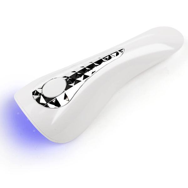 Nail Light, Nail Dryer, Handy Light, UV Light, 15 W, 5 LEDs, Rechargeable, Easy to Carry, Gel Nail Light, LED Light, Curing Light, Timer Setting, Gel Nail for Resin, Resin Crafts, 2 Step Timer Function, Timer, White, Japanese Instruction Manual Included (