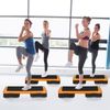 43'' Exercise Aerobic Step Platform Adjustable Fitness Stepper w/4 Risers Orange
