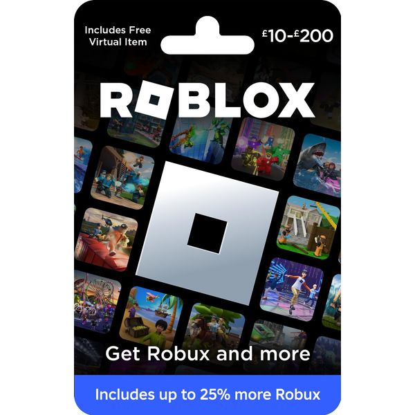 Roblox Physical Gift Card [Includes Free Virtual Item] [Redeem Worldwide] with 25% extra Robux - Delivery by post