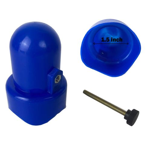 MSSVIGING Large Trampoline Enclosure Pole Caps with Screw-in Bolts, Only Fit for Pole 1.5 Inch Diameter, 6 Piece, Blue