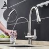 Brushed Nickel Kitchen Faucet with Pull Down Sprayer and Water Filter 3 in 1