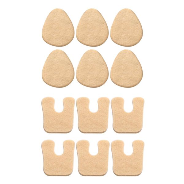 Hsthe Sea 12PCS Felt Pads Forefoot Pads Thickened Foot Forefoot Metatarsal Non-Slip Sweat-Absorbent Anti-Friction Felt Foot Pads