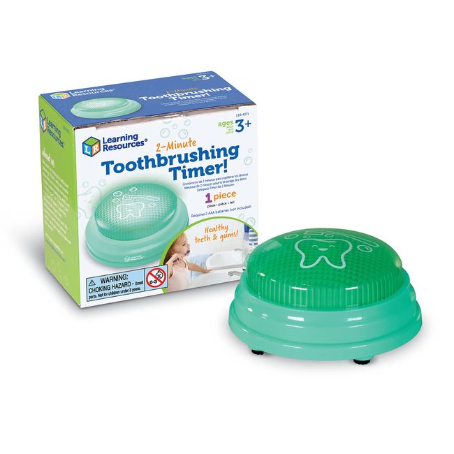 Learning Resources 2-Minute Toothbrushing Timer - 1 Piece, Age 3+ Kids Dental Health, Toddler Toothbrush, Toddler Timer Bathroom, Timer for Kids