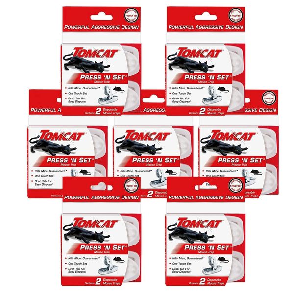 Tomcat Press 'N Set Mouse Trap, 2 Traps/Pack (7-Pack)