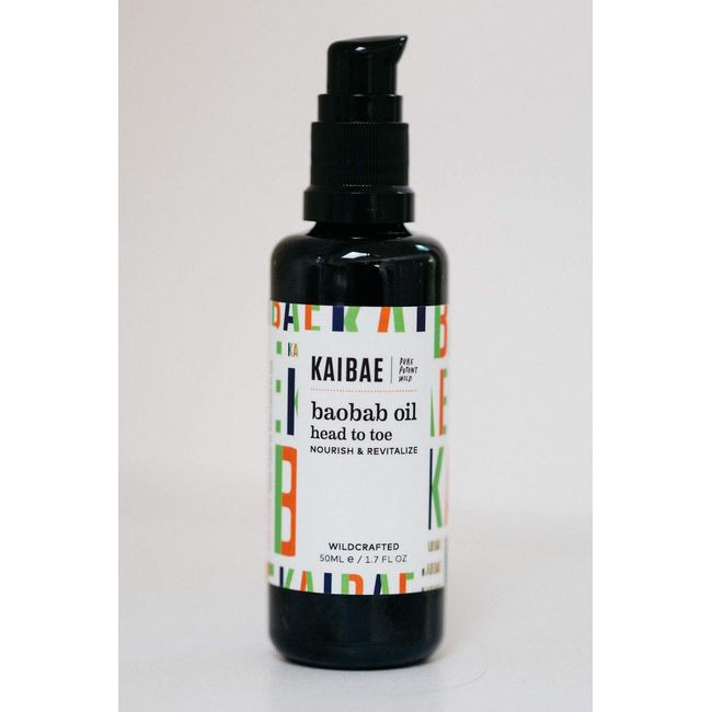 KAIBAE Organic Baobab Oil | Hair & Skin Moisturizer | Microbiome Friendly | Cold-Pressed & Wildcrafted | Vegan, Clean Label (50ml)