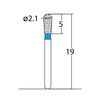 237.21M1, Pear, 2.1 mm Dia, Medium Grit Diamond Bur, 5 per Pack