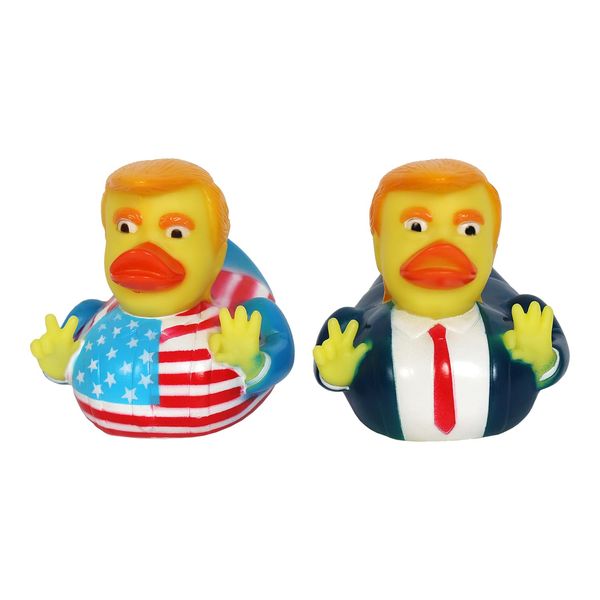 ERBIQ 2Pack Donald Trump Duck, Funny Trump Ducks for Geeps, Rubber Duck Bath Toys , Car Dashboard Decorations, Trump Gifts