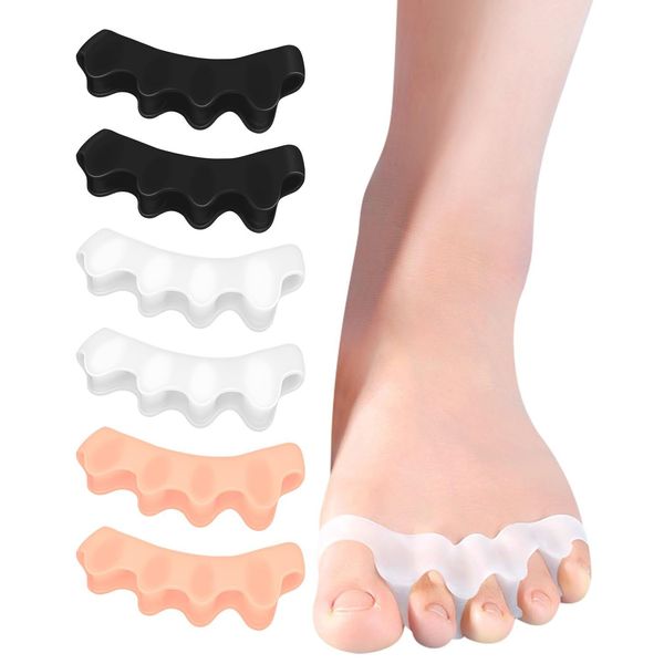 PGRODE 6 Pcs Silicone Toe Separators Bunion Corrector Spacers for Women Men T...