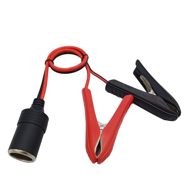 12V 24V Battery Clip on Car Cigarette Lighter Socket Adapter Extension Cord