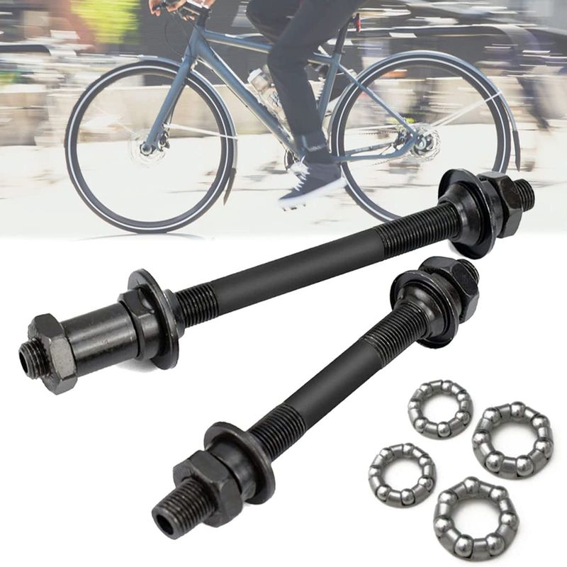 MOONDKIST 1 Pair Bike Axle, Bicycle Axles Rear Axle Front Axle Set with ...
