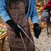 Breeo Waxed Canvas Apron | Leather Straps | D Rings & Pockets | Adjustable Straps