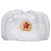 MFH Russian Winter Cap White with Badge Size S