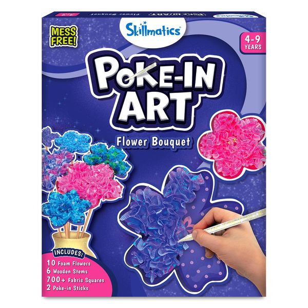 Skillmatics Art & Craft Activity - Poke-in Art Flower Bouquet, Mess-Free Art for Kids, DIY Craft Kits, Creative Activity, Fine Motor Skills, Christmas Gifts for Girls & Boys Ages 4, 5, 6, 7, 8, 9