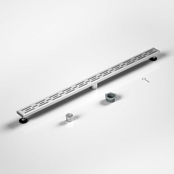 Linear Shower Drain 60" Brushed 304 Stainless Steel with Drain Grate