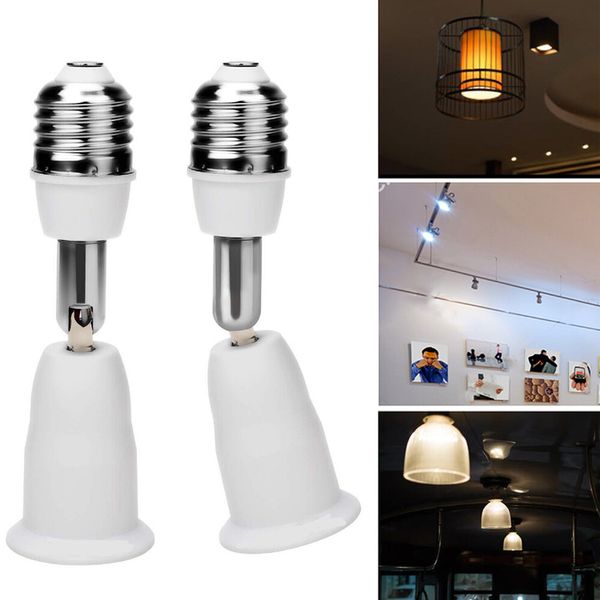 2X E26 E27 to E26 E27 Light Sockets Lamp Switch Bulb Socket to Adapter Extender
