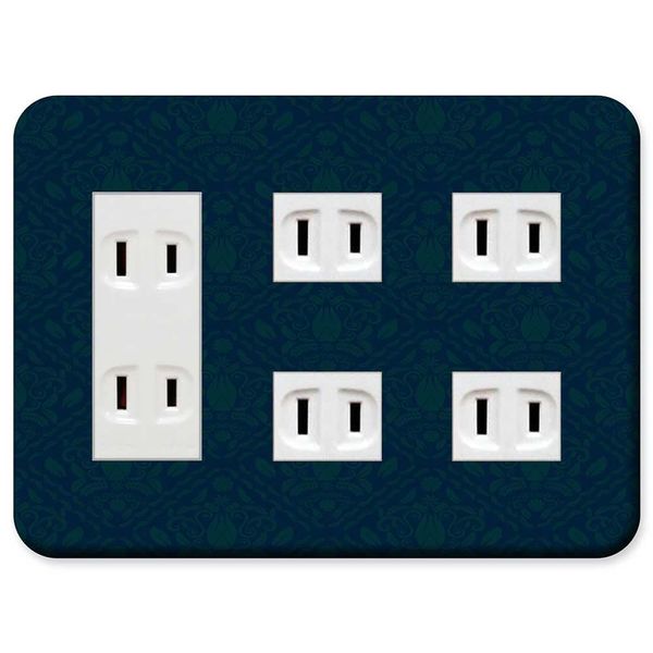 Panasonic WN6087W Outlet Plate [3 Rows 7 Cords for 3 + 2 + 2 Covers] Outlet Cover, Switch Plate, Gorgeous Elegant Pattern, 50 Design, 001-025 No. 020, Made in Japan