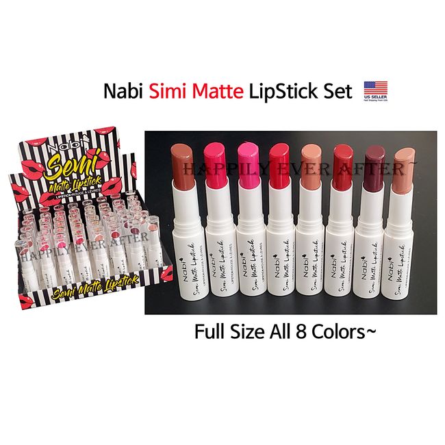 Nabi Simi Matte Lipstick Set - Full Size Beautiful 8 Colors *US SELLER*