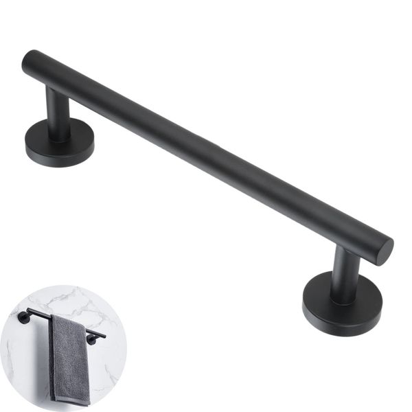 Towel Bar, Towel Rack, Towel Hanger, 304 Stainless Steel, Towel Holder Toilet, Bathroom, Bathroom Accessories, Kitchen, Wall Hanging, Screws, Black, 12.0 inches (30.5 cm)