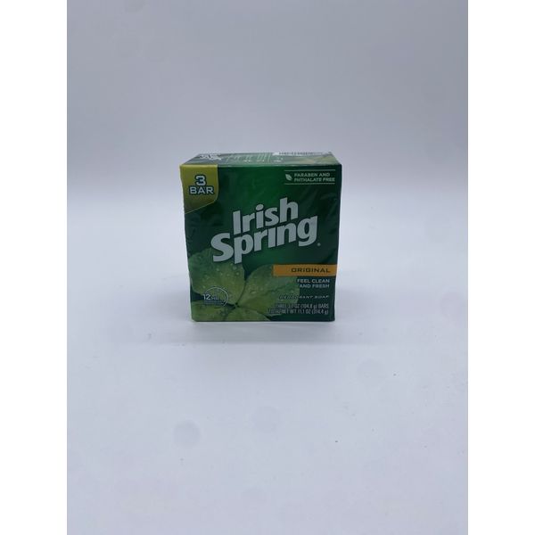 Irish Spring Bar Soap ORIGINAL 3 Bar Package NO FLAXSEED DISCONTINUED
