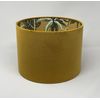 Mustard Yellow Velvet Botanical Ochre Monkey Drum Lampshade