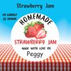 39 Personalised Strawberry Jam Jar Labels, Stickers