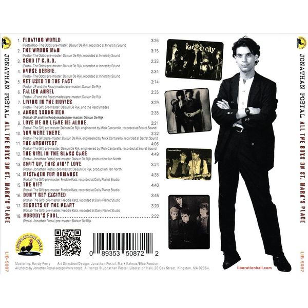 JOHNATHAN POSTAL ALL THE BOYS ON ST. MARKS PLACE NEW CD