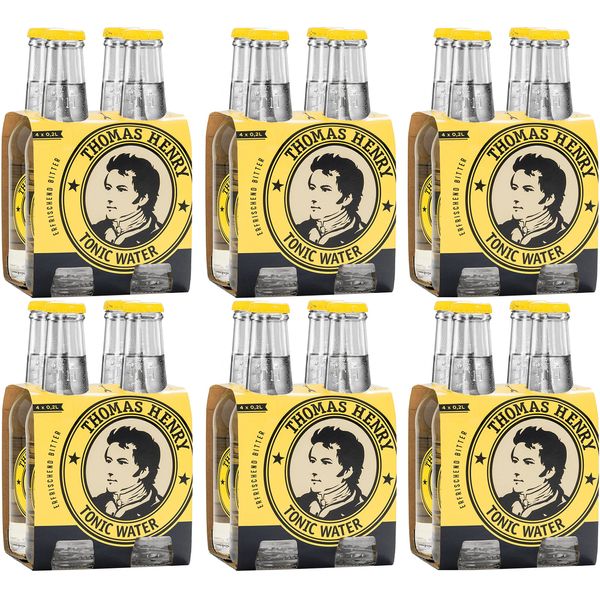 Thomas Henry Tonic Water - erfrischend bitter - (6 x 4 x 0,2 l Glas MW) 6er Set Bitterlimonade zum Mixen deiner Longdrinks und Cocktails mit Gin & Co.