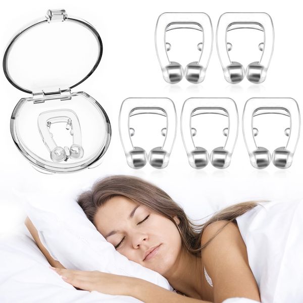 Magnetic Anti Snore Nose Clip, 8PC Silicone Anti Snoring Devices Snore Stopper, Airing Snoring Device for Better Sleep, Reusable Nasal Dilator Snore Aids for Women and Men