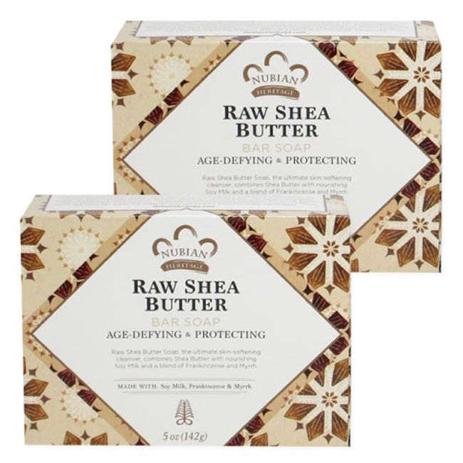 Nubian Heritage Low Shea Butter Soap Bar (Contains Soy Milk, Frankincense, Myrrh) [Set of 2] Soap Soap Solid Hand Soap Hand Washing Dry Prevention Moisturizing Children Adult Care