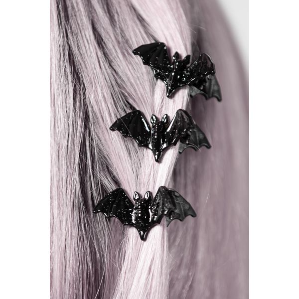 Killstar Wing It Hair Claws - Wing Hair Clip - Bat - Black - Pack of 6 - Gothic