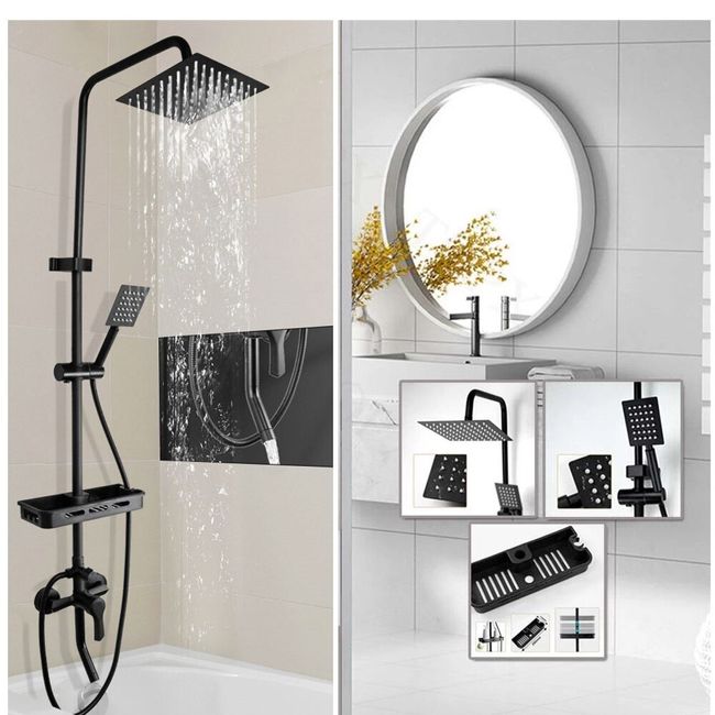 Wall Mount Shower Set Systems Rain Shower Head Rotate Bathroom Hot Cold  Mixer Bath Shower Set - China Shower Set