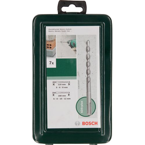Bosch Accessories Home and Garden 2609255543 SDS-Plus Hammer Drill Bit Set (7 Pieces)