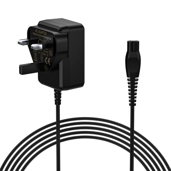 BIUBOTY 15V HQ8505 Philips Shaver Charger Replacement,Electric Razor Charger for Philips Norelco Series 3000/5000/7000/9000,Beard Trimmer Multigroom Shaving Charger Adapter UK Plug