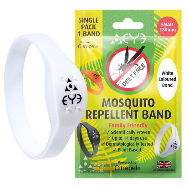 THEYE Mosquito Repellent Bracelet - Anti Mosquito Bracelet for Adults, Children, Kids - 100% Natural, Deet Free Mosquito Repellent Bands - Provides Up to 2 Weeks Protection - White Small