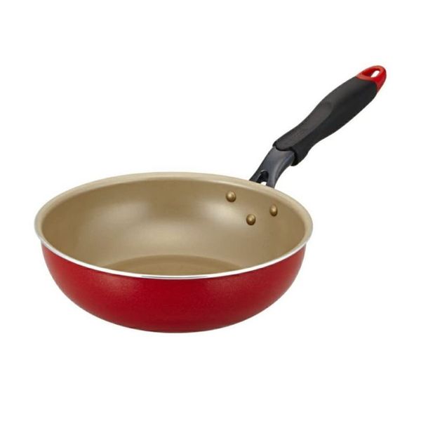 Doshisha Evercook Stir Fry Pan, 9.4 Inches (24 Cm), Compatible With All Heat Sources, Including Induction Ranges, Red