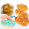 Bread Cutters Baking Bread Rolls Mold, 2PCS Dough Press Mold Set Baking Bread Rolls Mold Plastic Pastry Cutters (Blue)