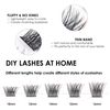 Lanciley Individual Lashes 45 Clusters Lashes CC Curl DIY Eyelash Extension Kit at Home for Make-up Beginner False Eyelashes with Eyelash Glue Tweezers 10/12/14/15/16mm Easy to Use - Fluffy Style