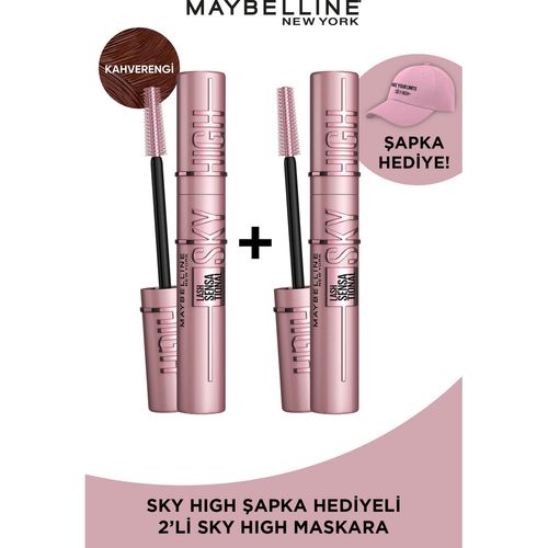 2'li Lash Sensational Sky High Kahverengi Maskara Seti - Sky High Şapka Hediyeli