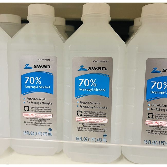 First Aid Only Swan 70% Isoprophyl Alcohol - 16oz  4 Lot $16.99  Exp 2026