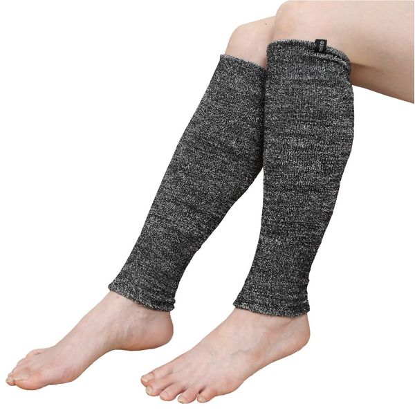 mite Silk (Short Type) Calf Dedicated Mite Lightweight Silk Cotton 35 (Black Pepper), Length 13.8 inches (35 cm), Spring & Summer, Cold Feet & Fluffy, Comfortable Heat Retention, No Stuffy,