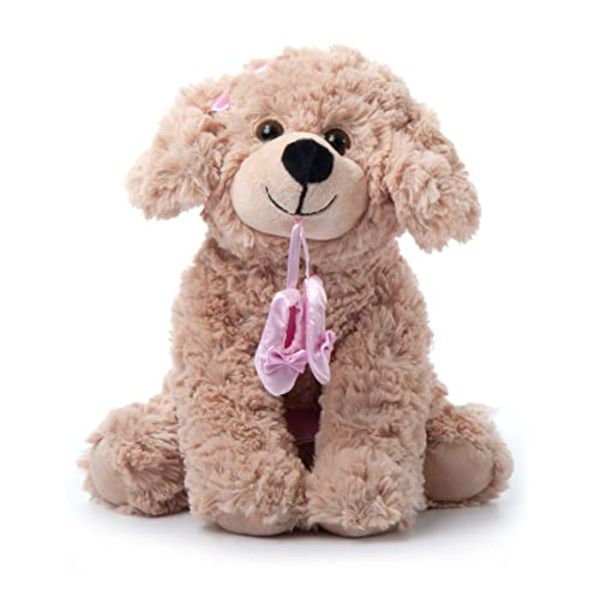 The Petting Zoo Ballerina Scruffy Dog Stuffed Animal, Gifts for Kids, Caramel Brown Dog Plush Toy 10 Inches