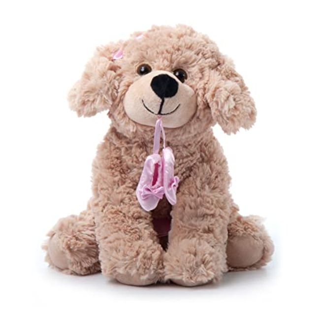 The Petting Zoo Ballerina Scruffy Dog Stuffed Animal, Gifts for Kids, Caramel Brown Dog Plush Toy 10 Inches