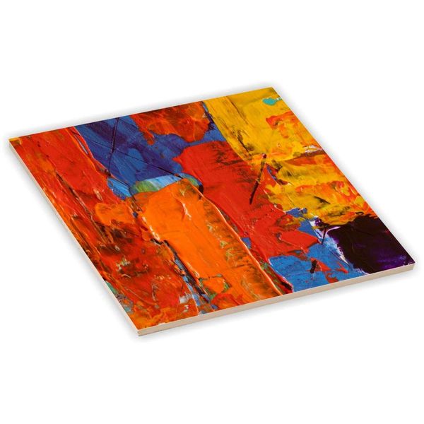 Sam Sandor 6 Inch Ceramic Tile Art - Multi Colored Canvas Painting