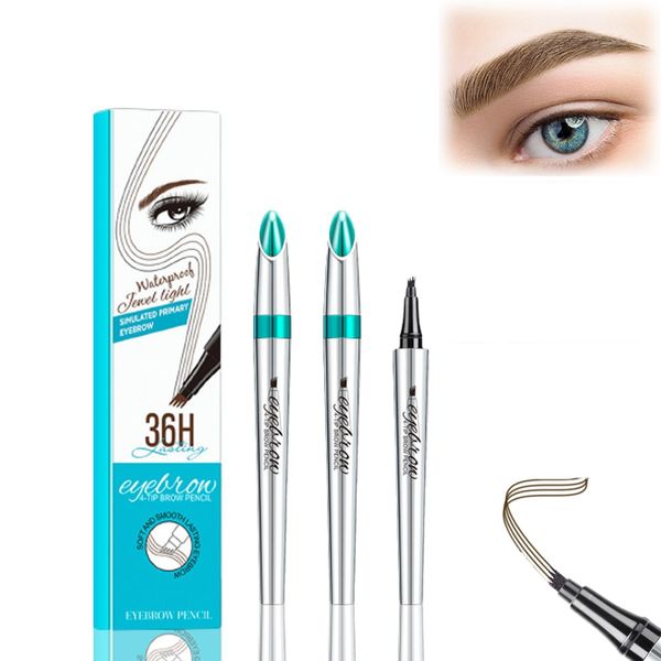 Arch Define 3D Microblading 4-tip Eyebrow Pen, ArchDefineBlapee Eyebrow Microblading Pen - Eyebrow Pencil, Blapee Micro 4 Point Brow Pen,Atikisoi Eyebrow Pencil, Brow Pencil Long-Lasting (Light Brown)