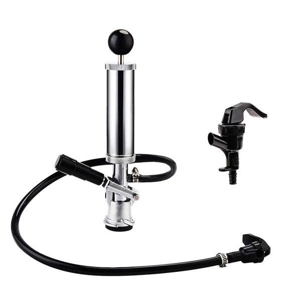 FERRODAY 4" Beer Keg Tap Heavy Duty Complete D-System Keg Pump US Beer Keg Pump for Sankey Keg Party Pump Picnic Keg Tap Keg Hand Pump Draft Beer Kegerator Pump Easy Lock 4 Inch Keg Pump Soda Pump