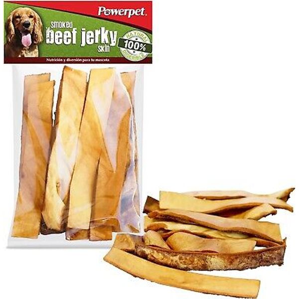 All Natural Smoked Beef Jerky Skin 8oz- Premium Dog Treats-FDA&USDA APPROVED-BRC