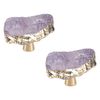UTALIND 2 Pcs Crystal Knobs for Dresser Drawer Cabinet Handles Pulls Stone Knobs for Furniture (Purple)