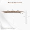 15 x 9 Ft Double-Sided Polyester Fabric Patio Umbrella & Crank Handle Vented Top